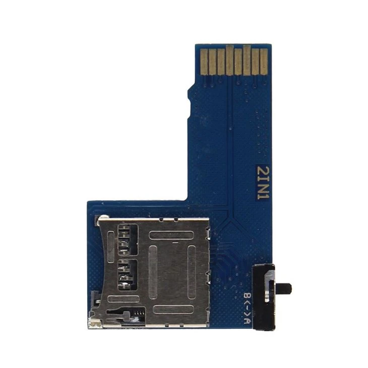 2-IN-1 Dual TF kortelių adapteris Du sistemos perjungikliai
